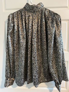 VINTAGE Tess Paris-Milano 100% Polyester Long Sleeve Blouse, Size 6